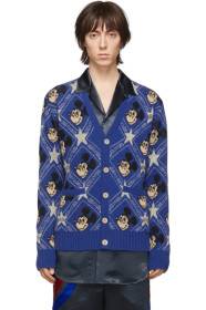 Gucci - Cardigan en laine bleu édition Disney