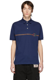 Gucci - Polo en piqué bleu GG