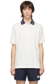 Gucci - Polo à col brodé blanc cassé