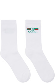 Gucci - 白色徽标中筒袜
