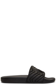 Gucci - Sandales à enfiler noires Quilted GG