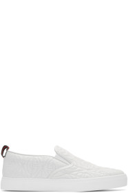 Gucci - White G Rhombus Slip-On Sneakers