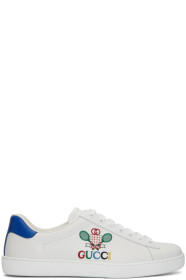Gucci - White & Blue Tennis New Ace Sneakers