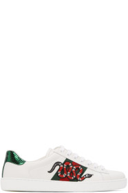 Gucci - Baskets blanches Snake New Ace