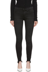Frame - 黑色 Le Skinny De Jeanne Chewed Hem 牛仔裤