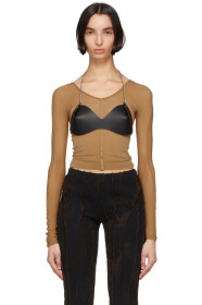 Fleet Ilya - Black Leather Chain Bra