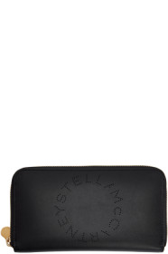 Stella McCartney - Portefeuille à glissière et logo noir Eco Soft