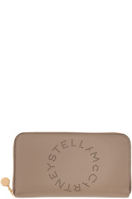 Stella McCartney - Beige Logo Zip Wallet