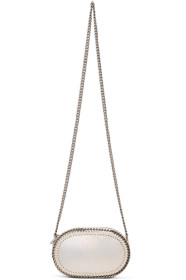 Stella McCartney - Sac à bandoulière holographique blanc cassé Oval Falabella
