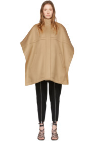 Stella McCartney - Beige Wool Logo Cape