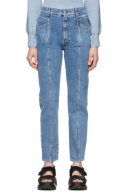 Stella McCartney - 蓝色 Seam Front 复古水洗牛仔裤