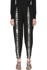 Stella McCartney - Black Wool Zip Logo Lounge Pants