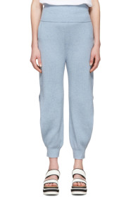 Stella McCartney - Blue Cashmere Slashed Ankle Lounge Pants