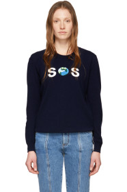 Stella McCartney - Navy We Are The Weather 'SOS' Sweatshirt