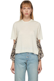 Stella McCartney - Off-White Floral Print Back T-Shirt