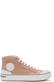 Stella McCartney - Pink Canvas High Top Sneakers