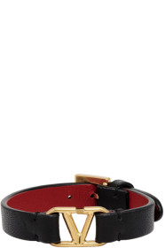 Valentino - Black & Red Valentino Garavani VLogo Bracelet