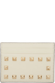 Valentino - Valentino Garavani コレクション オフホワイト ロックスタッズ カードホルダー
