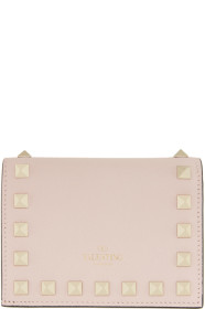 Valentino - 粉色 Valentino Garavani Rockstud 法式钱包