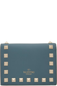 Valentino - Blue Valentino Garavani Small Rockstud Wallet