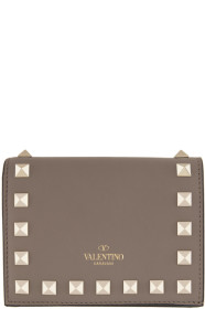 Valentino - Grey Valentino Garavani Rockstud Flat French Wallet