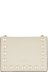 Valentino - 灰白色 Valentino Garavani Rockstud 法式钱包