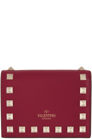 Valentino - 红色 Valentino Garavani Rockstud 法式钱包