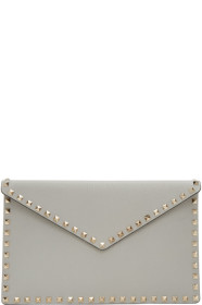 Valentino - Grey Valentino Garavani Large Rockstud Flat Pouch