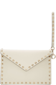 Valentino - Off-White Valentino Garavani Medium Rockstud Flat Pouch