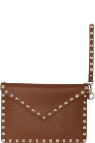 Valentino - Pochette brune Rockstud Valentino Garavani