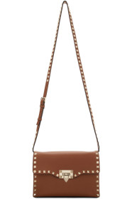 Valentino - Brown Valentino Garavani Small Rockstud Flap Bag