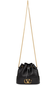Valentino - Black Valentino Garavani VLogo Bucket Bag