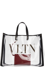 Valentino - Cabas en PVC transparent Large 'VLTN' Valentino Garavani
