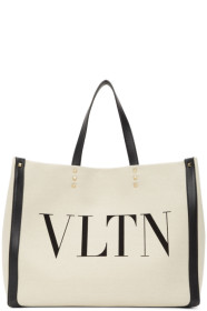 Valentino - Cabas en toile beige Small Valentino Garavani