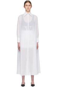 Valentino - White Sheer Shirt Dress