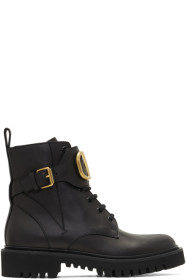 Valentino - Black Valentino Garavani VLogo Combat Boots