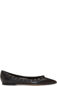 Valentino - Ballerines noires Tonal Rockstud Valentino Garavani