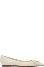 Valentino - Off-White Valentino Garavani VLogo Ballerina Flats