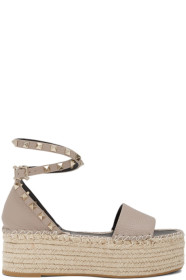 Valentino - Pink Valentino Garavani Rockstud Flatform Espadrilles