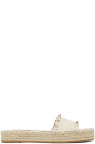 Valentino - Off-White Valentino Garavani Rockstud Double Slide Espadrilles