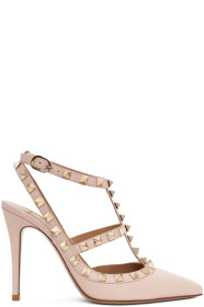 Valentino - Pink Valentino Garavani Rockstud Cage Heels