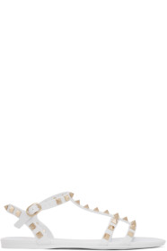 Valentino - 白色 Valentino Garavani Rockstud Jelly 平底凉鞋