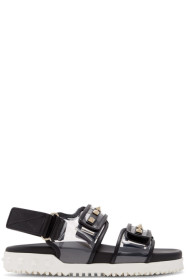 Valentino - Black & Transparent Valentino Garavani Rockstud Sandals