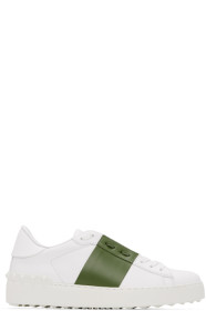 Valentino - White & Green Valentino Garavani Open Sneakers