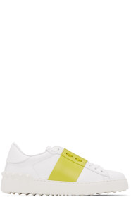 Valentino - White & Green Valentino Garavani Open Sneakers