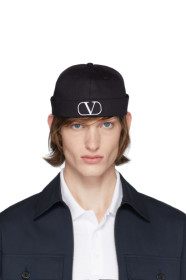 Valentino - 黑色 Valentino Garavani VLogo 毛线帽