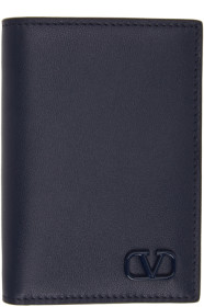 Valentino - Porte-cartes bleu marine VLogo Valentino Garavani