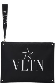 Valentino - Pochette en nylon noire 'VLTN' Star Valentino Garavani