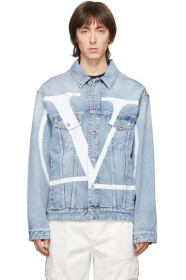 Valentino - 蓝色 VLogo 牛仔夹克