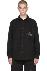 Valentino - 黑色 VLTN Star 牛仔衬衫